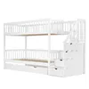 Merax Etagenbett mit Rollbett & Leiterschrank, Kinderbett Produktbild-Vorschau 10