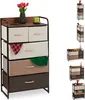 Comodino Relaxdays, 5 scomparti in tessuto, ripiano, Anteprima dell’immagine prodotto 1