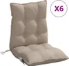 vidaXL Niedriglehner-Auflagen 6 Stk. Taupe Oxford-Gewebe Produktbild-Vorschau 1