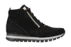 A black leather high-top sneaker with a gold zipper. Produktbild-Vorschau