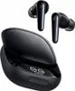 A pair of black wireless earbuds and their charging case are displayed against a white background. Produktbild-Vorschau