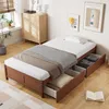 Hochbett mit Schreibtisch, Lattenrost, Regal, LED, Produktbild-Vorschau 1