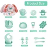 14-delig Silikon Baby-Essenset met Zuignap Productafbeelding-voorbeeld 2