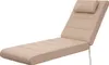 A beige chaise lounge with a headrest on a white background. Produktbild-Vorschau