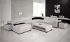 Leder Eckcouch Sofa Polster Eckgarnitur U Form Weisse Sofas Produktbild-Vorschau 2