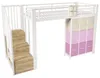 Hochbett  90×200 cm Metall Weiß, platzsparendes Etagenbett Produktbild-Vorschau 12