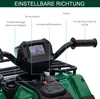 Close-up of the handlebars and dashboard of a green children's electric quad bike. Náhled obrázku produktu
