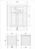 Technical drawing with dimensions of a wooden garden shed. Náhľad obrázku produktu