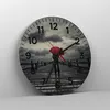 Wanduhr - Rund - Glasuhr - Meer Brücke Sturm - 30x30cm - Produktbild-Vorschau 4
