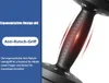 Close-up of a dumbbell handle with text overlays describing its features. Produktbild-Vorschau