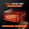 A cutaway view of a commercial pizza oven showing the heating elements and a pizza inside. Produktbild-Vorschau