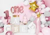 Folienballon Ziffer 1 mit Krone 30x92cm rosa Produktbild-Vorschau 3