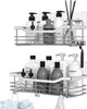 Duschablage ohne Bohren,Edelstahl Duschablage mit 5 Haken,2 Produktbild-Vorschau 3