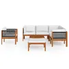 Möbel 8-tlg. Garten-Lounge-Set mit Kissen Cremeweiß Produktbild-Vorschau 3