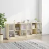 Design Bücherschrank mit Türen Sonoma-Eiche 204x37x75 cm Produktbild-Vorschau 3