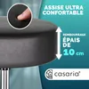 CASARIA® Lot de 2 tabourets de bureau noir pivotant 360° Voir les images du produit 3