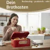 LS-LebenStil Vintage Brotkasten Rot 30cm Metall Retro Produktbild-Vorschau 5