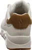 The back view of a white sneaker with brown suede accents. Anteprima dell’immagine prodotto