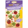 Product packaging for baking decorations, showing examples of decorated cakes. Anteprima dell’immagine prodotto