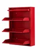 Alveon Schuhkipper Metall 3+1 schmal 51 x 15 x 117 cm - Rot Produktbild-Vorschau 2