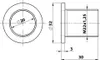 Technical drawing of a plumbing fitting with dimensions. Anteprima dell’immagine prodotto