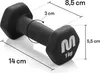 Meteor Hantel-Set 2x1 kg Gusseisen PVC Kurzhanteln Hexagon Produktbild-Vorschau 5