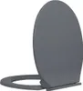 vidaXL Toilettensitz mit Absenkautomatik Grau Oval Produktbild-Vorschau 6
