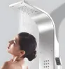 A woman is showering under a modern shower panel. Podgląd zdjęcia produktu