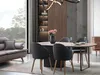 Designer Esszimmergarnitur Moderne Braune Stühle Holz Produktbild-Vorschau 2
