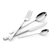 A set of silverware including a fork, a large spoon, a knife, and a small spoon, arranged on a white background. Podgląd zdjęcia produktu