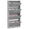 vidaXL Botník se 4 chlopněmi betonově šedý 80x21x163,5 cm Náhled obrázku produktu 4