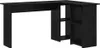 A black corner desk with shelves against a white background. Anteprima dell’immagine prodotto