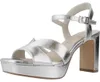 Tamaris Damen Sandalette Gold Silber Metallic Optik Karree Produktbild-Vorschau 1