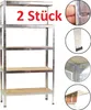 Set 2x Schwerlastregal 90 x 40 x 180 cm, MDF Boden Produktbild-Vorschau 1