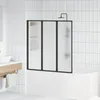 vidaXL Duschwand Schwarz 120 x 2 x 117 cm Aluminium und PP Produktbild-Vorschau 2