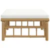 Sgabello da giardino con cuscino bianco crema in bambù Anteprima dell’immagine prodotto 4