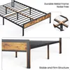 A product image showing a bed frame with close-up details and descriptive text. Náhled obrázku produktu