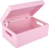 Creative Deco Růžová Dřevěná Krabice s Víkem a Uchy | 30 x Náhled obrázku produktu 3