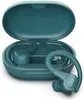 A pair of teal wireless earbuds in their charging case, with one earbud placed outside the case. Anteprima dell’immagine prodotto