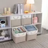 Stoff Aufbewahrungsbox 25x25x25 cm Faltbar Helles Khaki Produktbild-Vorschau 4