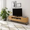 home24 Tv-Lowboard - Echtholzfurnier / Eisen - Breite 181 Produktbild-Vorschau 2