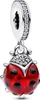 A close-up studio shot of a Pandora ladybug charm. Podgląd zdjęcia produktu