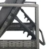 vidaXL Sonnenliege mit Armlehnen Poly Rattan Grau Produktbild-Vorschau 5