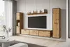 A modern living room wall unit with a TV, shelves, and storage cabinets. Anteprima dell’immagine prodotto