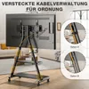 TVON Schwarzer Rollständer für Fernseher Höhenverstellbar Produktbild-Vorschau 3