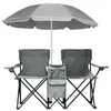 FCH Doppel Campingstuhl mit Sonnenschirm & isolierter Produktbild-Vorschau 3
