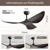 Sofucor Deckenventilator, Gleichstrommotor, drei braune Produktbild-Vorschau 5