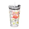 Lot de 4 verres Relaxdays, motif flamant rose, avec Voir les images du produit 10