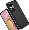 A black phone case is shown next to a smartphone displaying the time. Produktbild-Vorschau