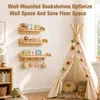 3er Set Wandregale Kinderzimmer aus Massivholz mit 4 Haken Podgląd zdjęcia produktu